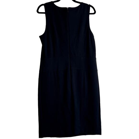 Signature Collection Shift Dress Women Medium Black Sleeveless Minimalist Modest - Picture 2 of 8